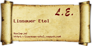Lissauer Etel névjegykártya